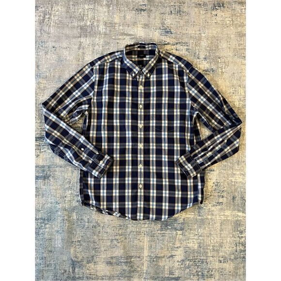 J.Crew Other - J Crew Blue White Plaid Slim Fit Button Down Shirt Large